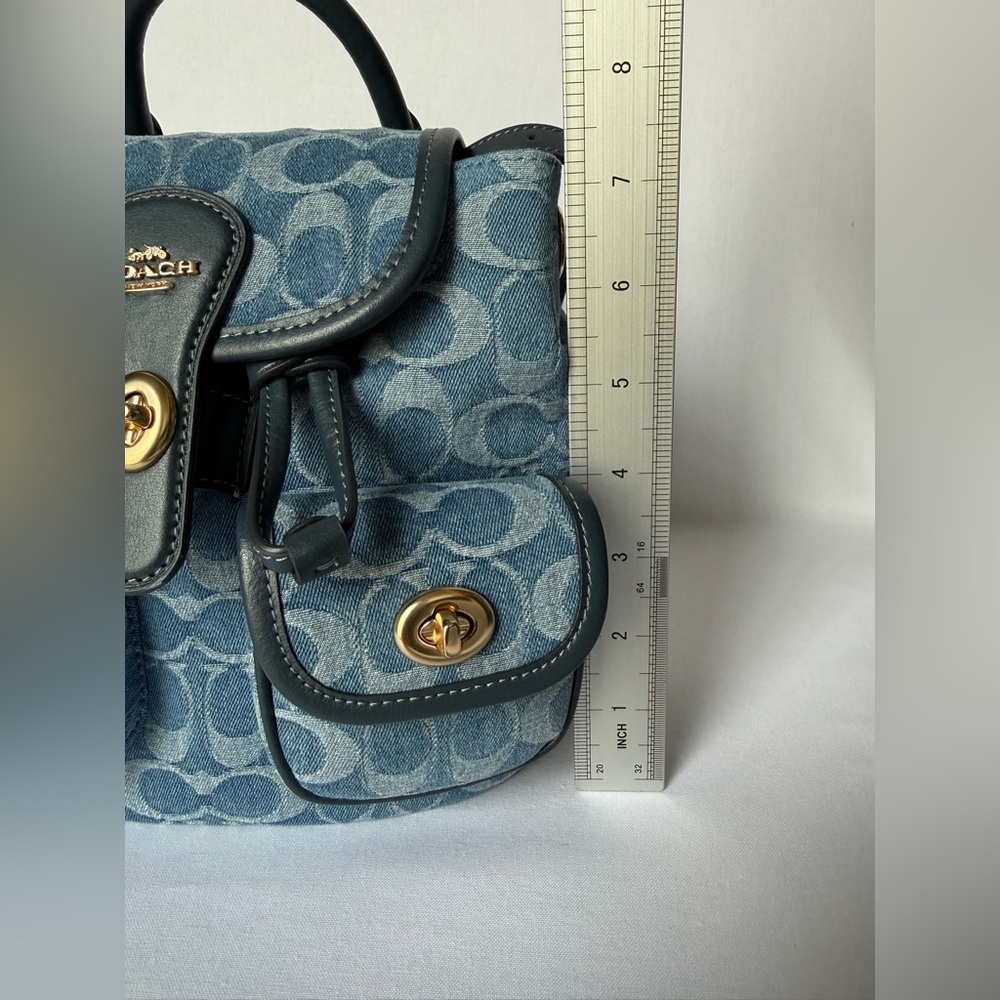 NWT Coach Hadley Backpack Signature blue Denim  /Gold hardware CDB95 - Picture 10 of 14